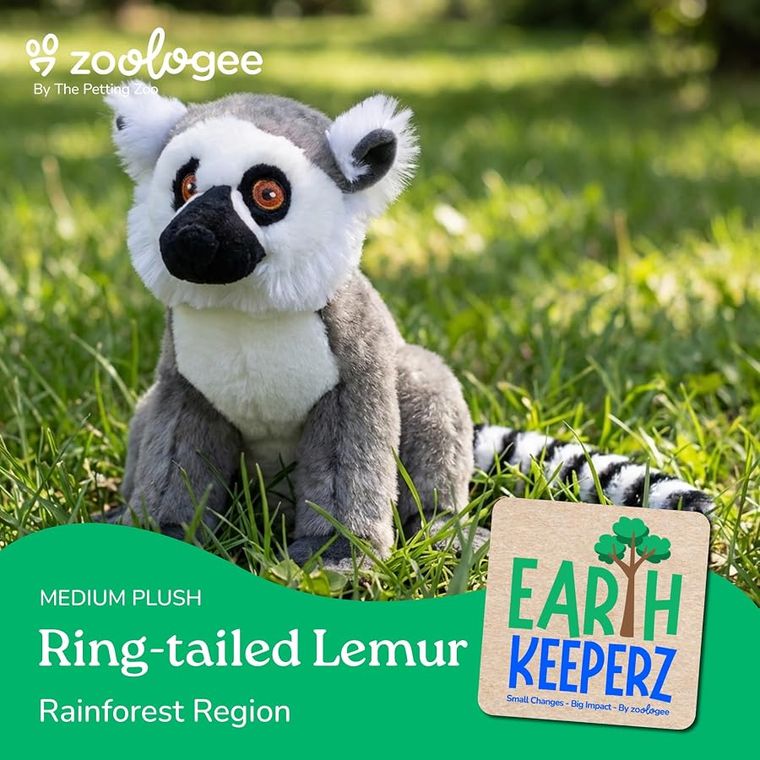 Ring-Tailed Lemur Stuffed Animal Plushie by Zoologee, view 3