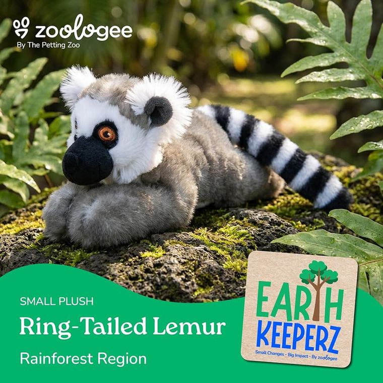 Ring-Tailed Lemur Stuffed Animal Plushie by Zoologee, view 3