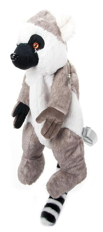 Ring-Tailed Lemur Plush Backpack Stuffed Animal by Zoologee, view 2