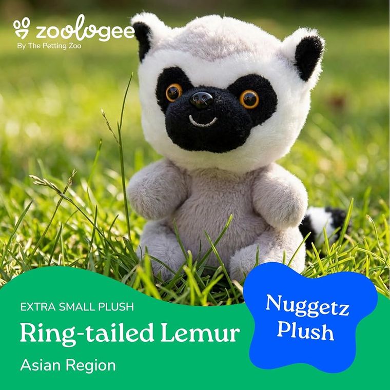 Ring-Tailed Lemur Stuffed Animal, Nuggetz by Zoologee, view 3