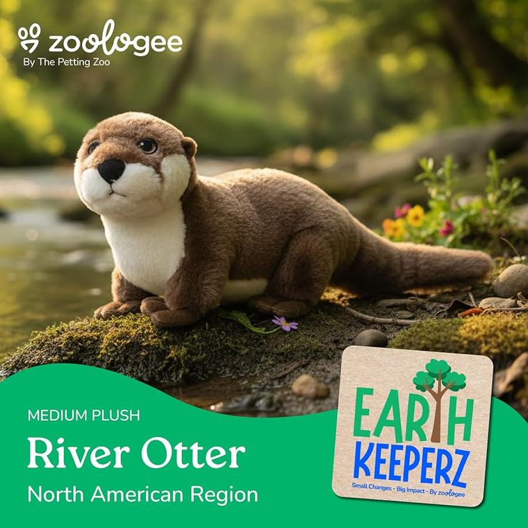 River Otter Stuffed Animal Plushie by Zoologee, view 3