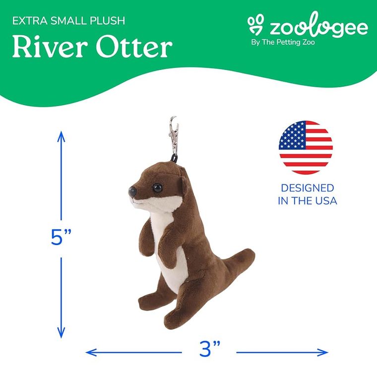 River Otter Plush Bag Charms Stuffed Animal by Zoologee, view 3