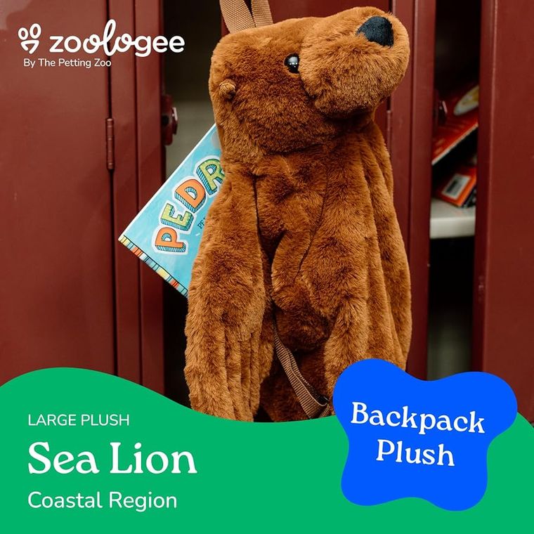 Sea Lion Plush Backpack Stuffed Animal by Zoologee, view 3