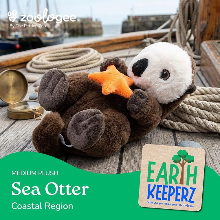 Sea Otter Stuffed Animal Plushie by Zoologee, view 3