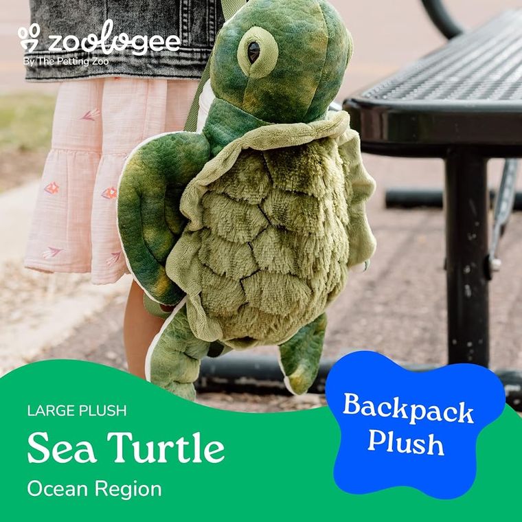 Sea Turtle Plush Backpack Stuffed Animal by Zoologee, view 3