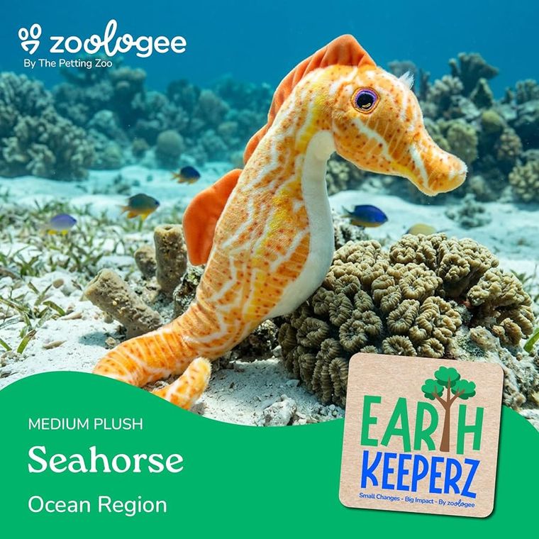 Seahorse Stuffed Animal Plushie by Zoologee, view 3