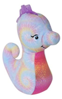 Seahorse Stuffed Animal, Gifts for Girls, Sparkly Tie Dye Sea Horse Plush Toy by Zoologee