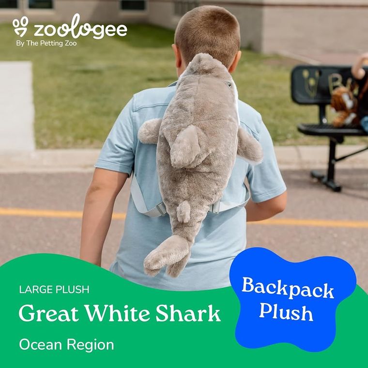 Shark Plush Backpack Stuffed Animal by Zoologee, view 3