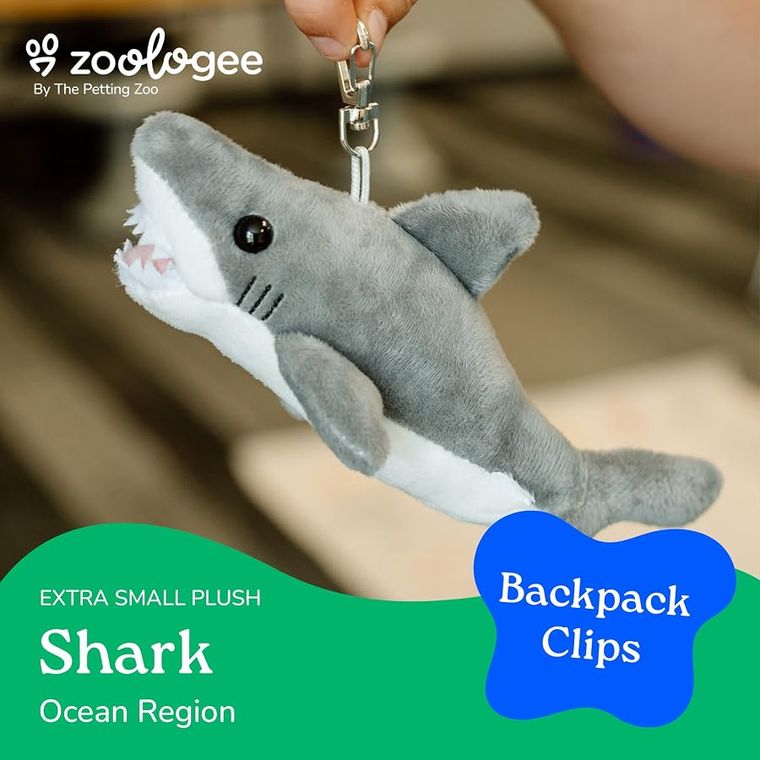 Shark Plush Bag Charms Stuffed Animal by Zoologee, view 3