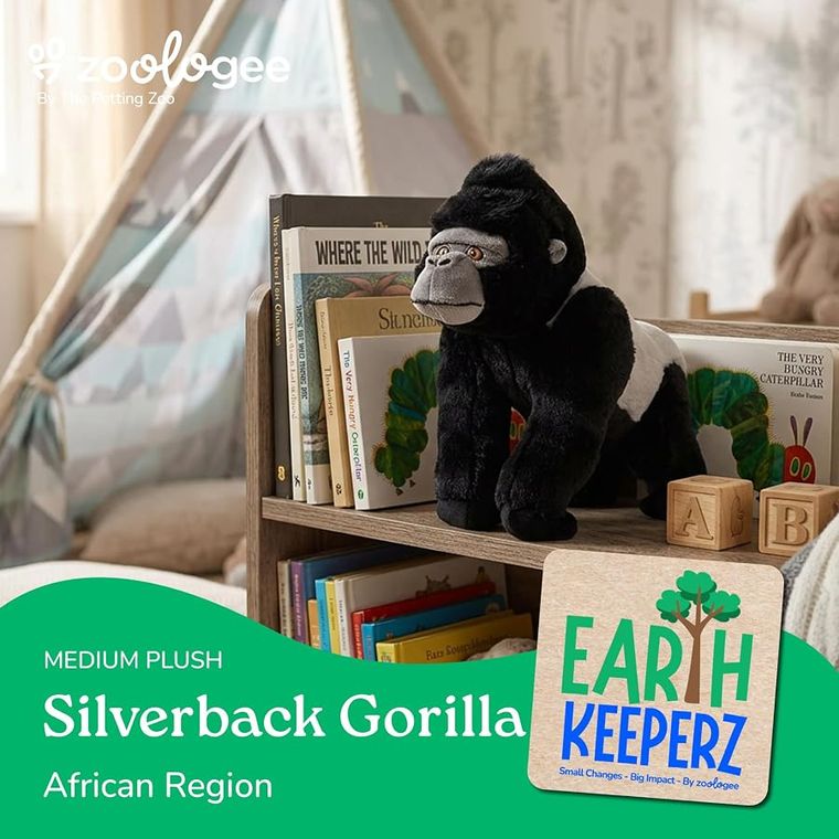 Silverback Gorilla Stuffed Animal Plush by Zoologee, view 3