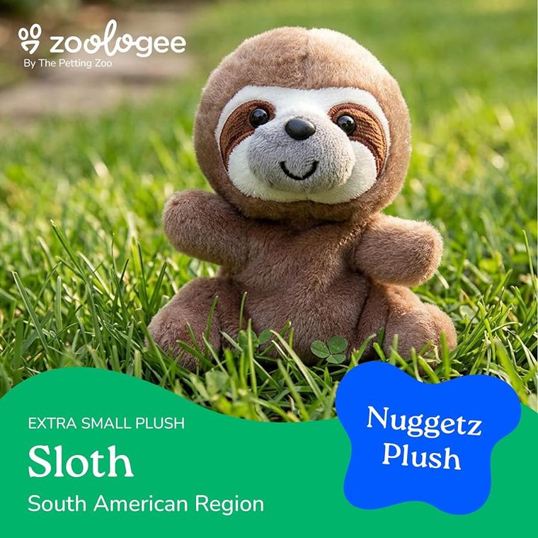 Sloth Stuffed Animal Plushie, Nuggetz by Zoologee, view 3