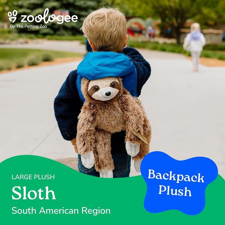 Sloth Plush Backpack Stuffed Animal by Zoologee, view 3