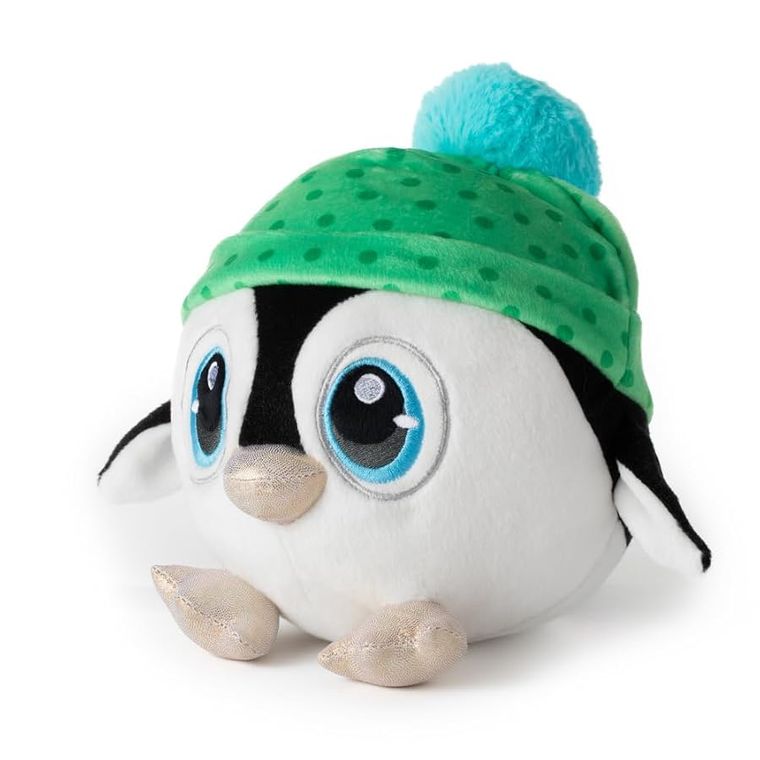Snowball Penguin Stuffed Animal, (Green Hat) by Zoologee, view 3