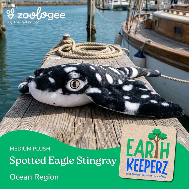 Spotted Eagle Stingray Stuffed Animal by Zoologee, view 3