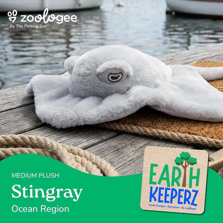 Stingray Stuffed Animal Plushie by Zoologee, view 3