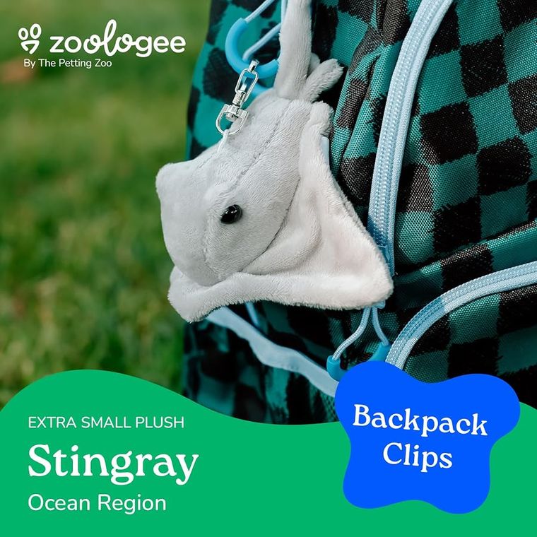 Stingray Plush Bag Charms Stuffed Animal by Zoologee, view 3