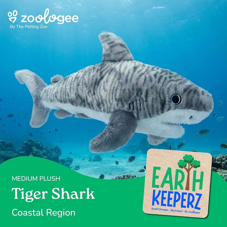 Tiger Shark Stuffed Animal Plushie by Zoologee, view 3