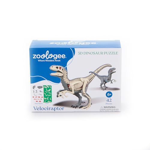 Velociraptor Dinosaur 3D Puzzle by Zoologee