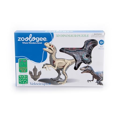 Velociraptor Dinosaur 3D Puzzle by Zoologee