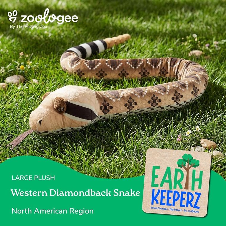 Western Diamondback Snake Stuffed Animal by Zoologee, view 3