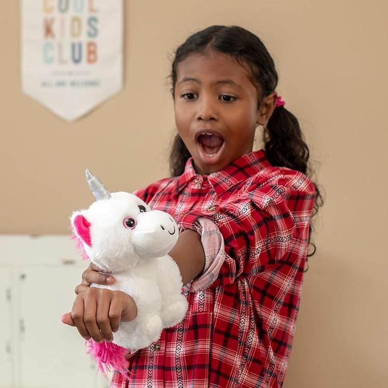 White Unicorn Slap Bracelet Stuffed Animal by Zoologee, view 3